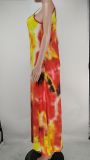 Tie Dye Print Sling Loose Maxi Dress XMY-9425