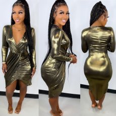V-neck Nightclub Slim Fit Wrap Hip Sexy Dress GFDY-1094