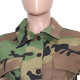 Camouflage Print Lapel Sleeveless Vest SH-390511
