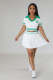 Short Sleeve Sports Pleated Skirt Sweater Suit OSM-4398