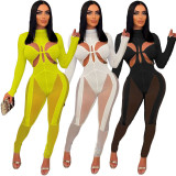 Sexy Mesh Patchwork Hollow Jumpsuit GFDY-1152