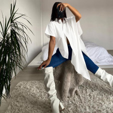 Fashion Irregular Loose Shirt HNIF-8311