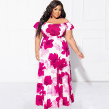 Plus Size Print Long Dress NNWF-7846