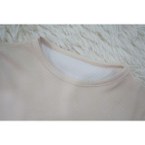 Solid Color O Neck Tops And Pants Tight 2 Piece Set YF-10514