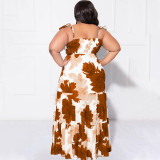 Plus Size Print Long Dress NNWF-7846