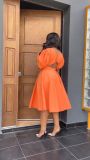 Solid Elegant Hollow Out Long Dress GYLY-10117