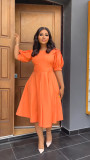 Solid Elegant Hollow Out Long Dress GYLY-10117
