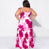 Plus Size Print Long Dress NNWF-7846