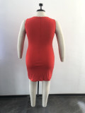 Plus Size Hot Drilling Mesh Patchwork Bodycon Dress OSM-5303