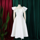 Plus Size Fashion Ruffle Party Dress GATE-D367