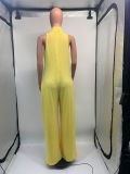 Solid Color Sleeveless Wide Leg Jumpsuit GDNY-2220