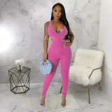 Sexy Sleeveless V Neck Tight Jumpsuit YF-10515