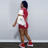 Color Blocking Short Sleeve Romper FOSF-8363