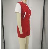 Color Blocking Short Sleeve Romper FOSF-8363