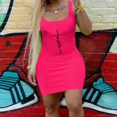 Casual Print Sleeveless Mini Dress ZNF-004