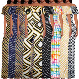 Fashion One Shoulder Print Jumpsuit SMR-11989