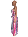Fashion Print Sling Loose Sling Maxi Dress XMY-9432