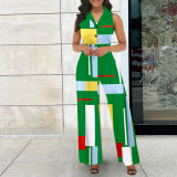 Fashion Print Sleeveless Jumpsuit XHSY-19580