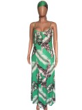 Fashion Print Sling Loose Sling Maxi Dress XMY-9432