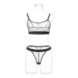 Mesh Printed Lingerie Bra Erotic Set GAXL-2028
