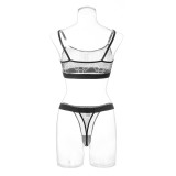 Mesh Printed Lingerie Bra Erotic Set GAXL-2028
