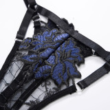 Embroidery Mesh Flower Bra Erotic Lingerie Set GAXL-2002