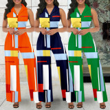 Fashion Print Sleeveless Jumpsuit XHSY-19580