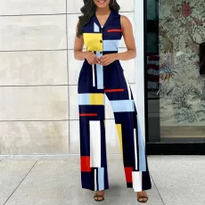 Fashion Print Sleeveless Jumpsuit XHSY-19580