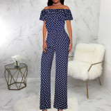 Fashion One Shoulder Print Jumpsuit SMR-11989