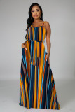 Fashion Print Sling Loose Sling Maxi Dress XMY-9432