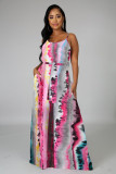 Fashion Print Sling Loose Sling Maxi Dress XMY-9432