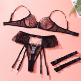 Chain Lace Sexy Erotic Lingerie Bra Set GAXL-2033
