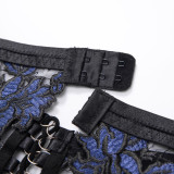 Embroidery Mesh Flower Bra Erotic Lingerie Set GAXL-2002