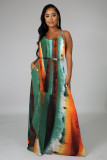 Fashion Print Sling Loose Sling Maxi Dress XMY-9432