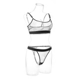 Mesh Printed Lingerie Bra Erotic Set GAXL-2028