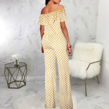Fashion One Shoulder Print Jumpsuit SMR-11989