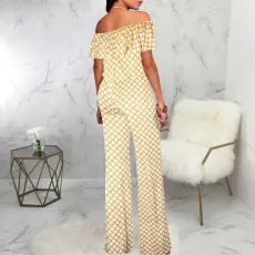 Fashion One Shoulder Print Jumpsuit SMR-11989