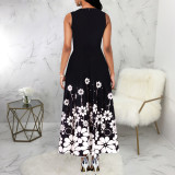 Plus Size Print Sleeveless O Neck Maxi Dress SMR-12024