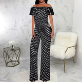 Fashion One Shoulder Print Jumpsuit SMR-11989