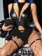 PU Sexy Fashion Lingerie Slim Nightclub Erotic One-piece GAXL-046