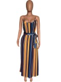 Fashion Print Sling Loose Sling Maxi Dress XMY-9432