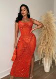 Fashion Knits Sequin Hollow Out Maxi Dress TR-1265