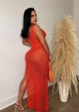 Fashion Knits Sequin Hollow Out Maxi Dress TR-1265