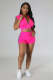 Solid Zipper Crop Tops And Shorts Two Piece Set YD-8746
