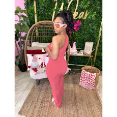 Solid Color Sling Slim Maxi Dress DDF-88210