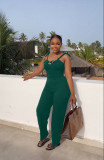 Solid Sleeveless Bandage Two Piece Pants Set FSL-F209