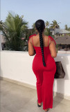 Solid Sleeveless Bandage Two Piece Pants Set FSL-F209