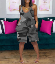 Plus Size Tie Dye Print Sling Romper QXTF-8882