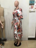 Fashion Print Loose Long Shirt QXTF-8311