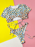 Leopard Print Tie Up Sexy Bikinis SYZ-A08H